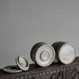 Mid-century striped ceramic teapot set | Scandinavia