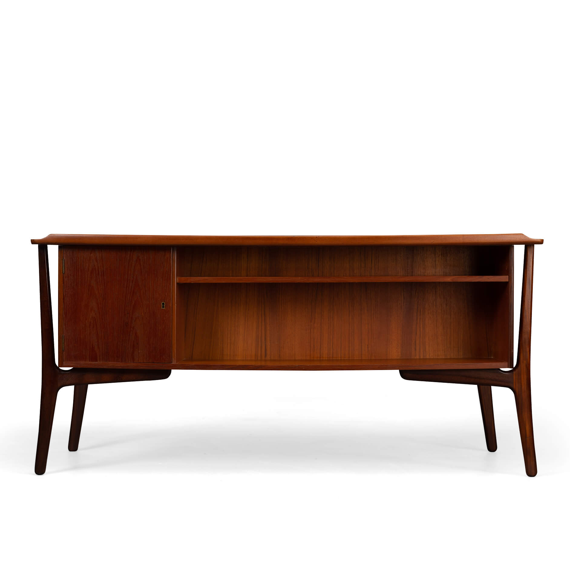 Danish vintage teak design desk by svend age madsen for hp hansen, 1960s