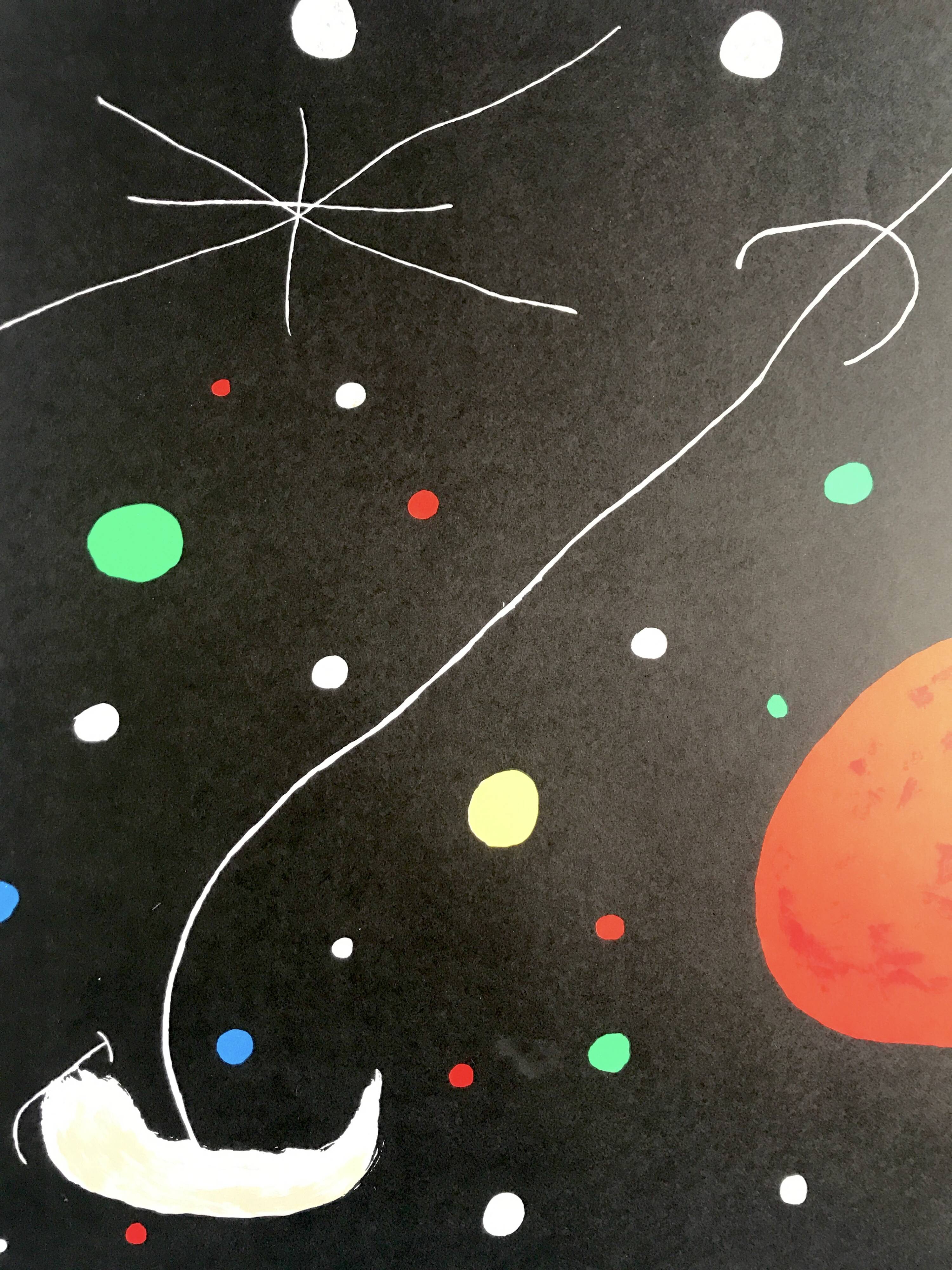 Joan miro, nights of the maeght foundation, 1967. original lithograph poster