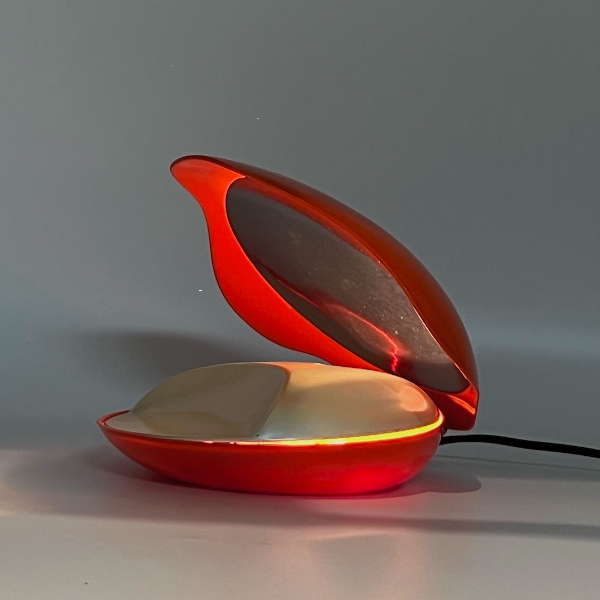 Space age orange lamp oyster by gamma3, 70s