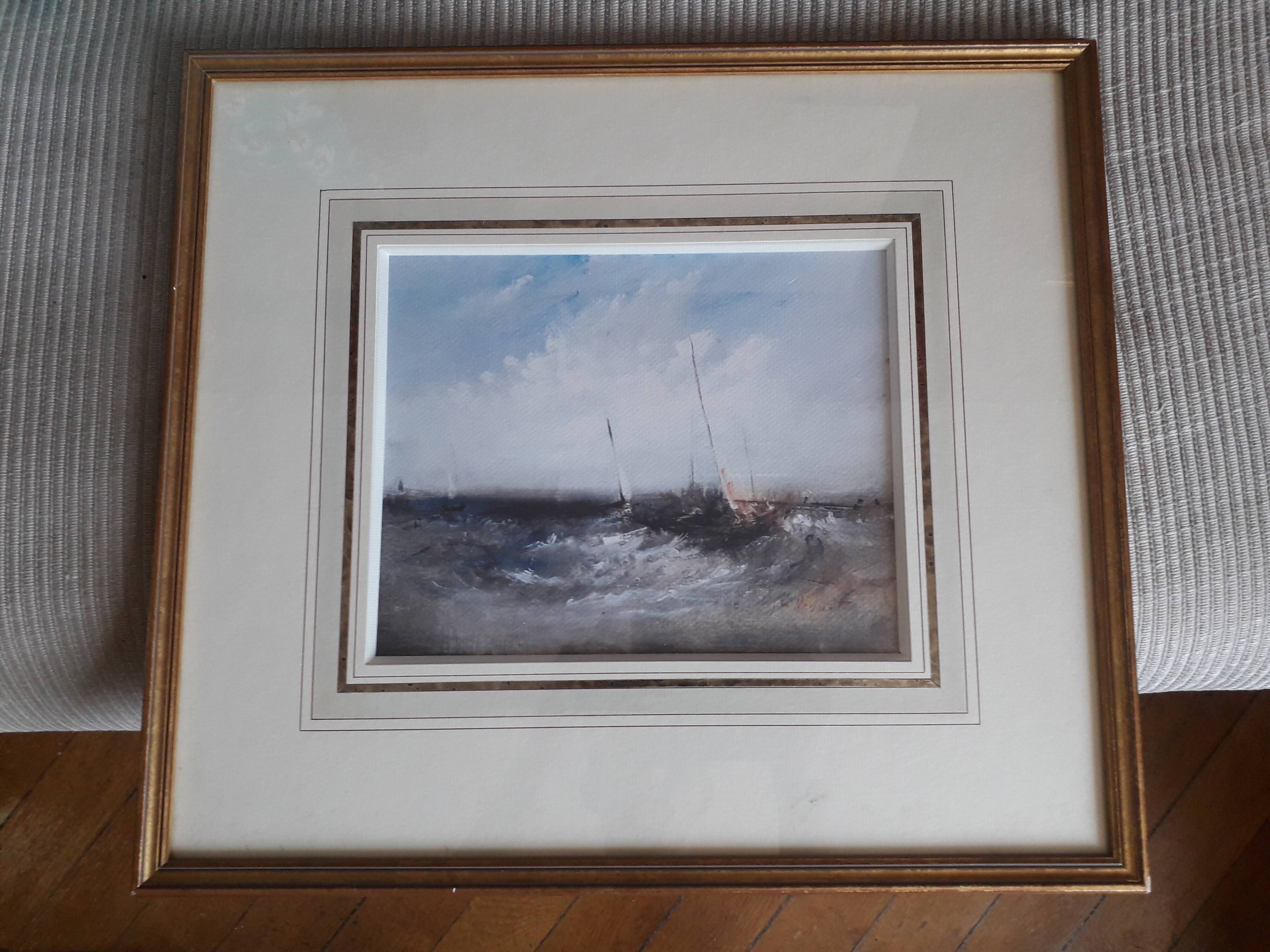 Ancient painting depicting a marine scene.