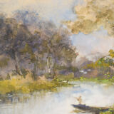 'The Boat on the River' by Pompeo Mariani