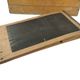 Antique wooden and leather gymnastic box with a jumping hill, 1930er