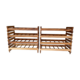 Set of 4 wooden wine bottle holders