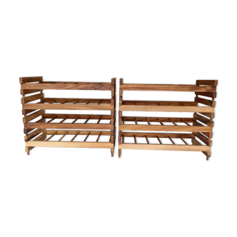 Lot de 4 portes bouteilles de vin en bois