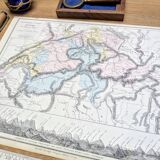 Switzerland, original map printed in 1879.
