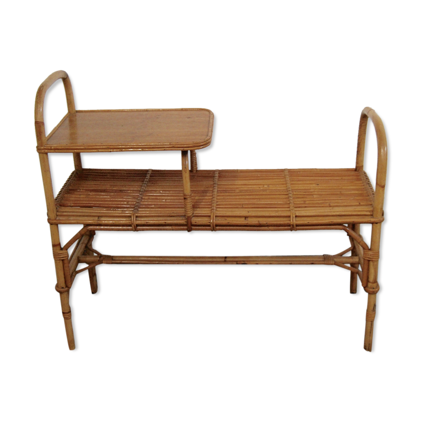 Vintage rattan bench