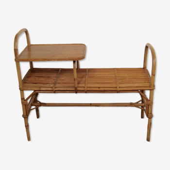 Banc en rotin vintage