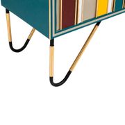 Buffet italien en bois massif et verre coloré de style mid-century modern