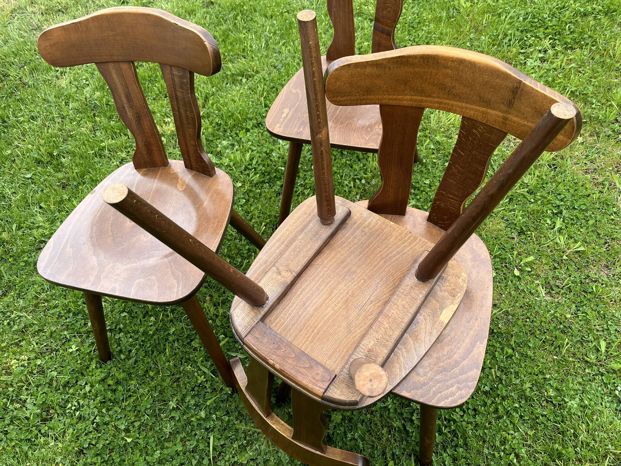 Set of 4 1960s Brutalist Style Bistro Chairs
