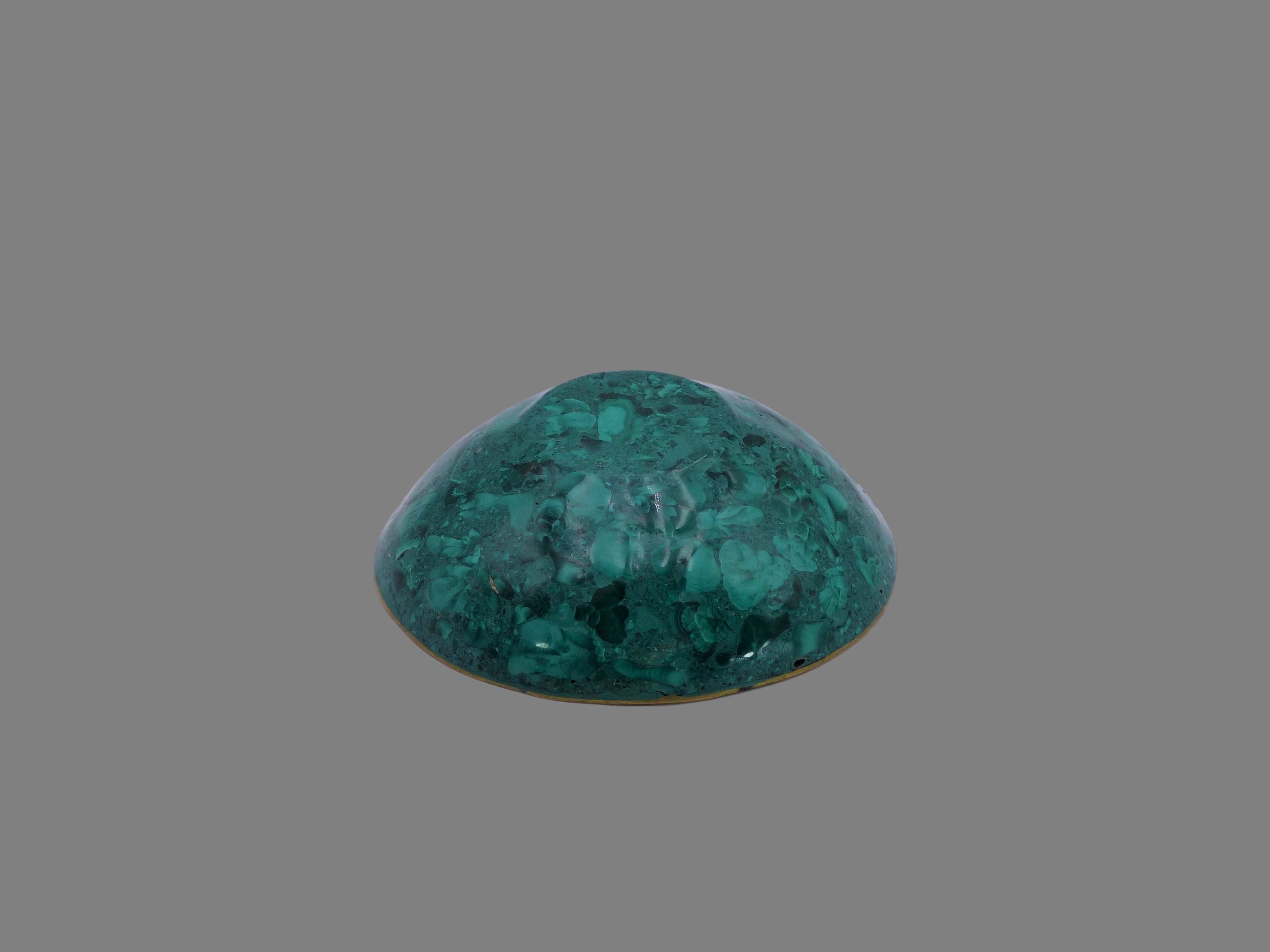 Malachite and brass cup