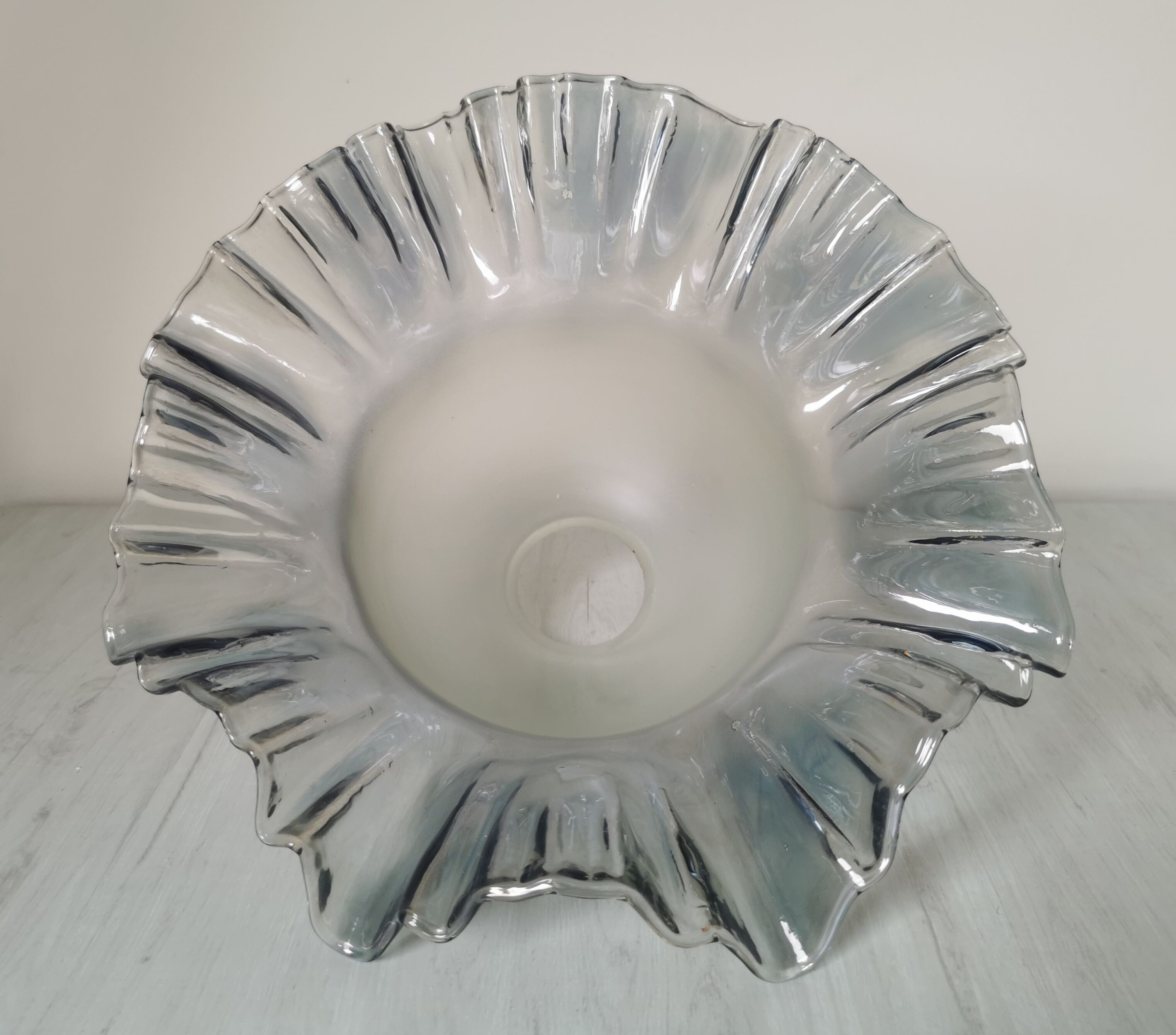 Iridescent glass/silver lamp tulip