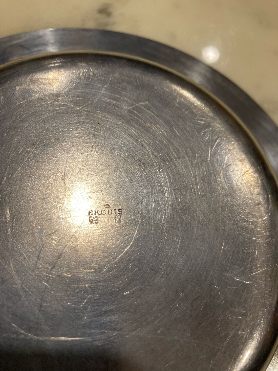 Hollow / hollow plate plates in silver metal Ercuis