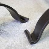 Pair of vintage wrought iron modernist andirons