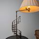 French Floor Lamp with Spiral Staircase, iron and brass, Mid-Century