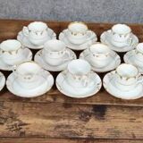 tea or coffee service in porcelain, Louis XV Rocaille style, 19th century