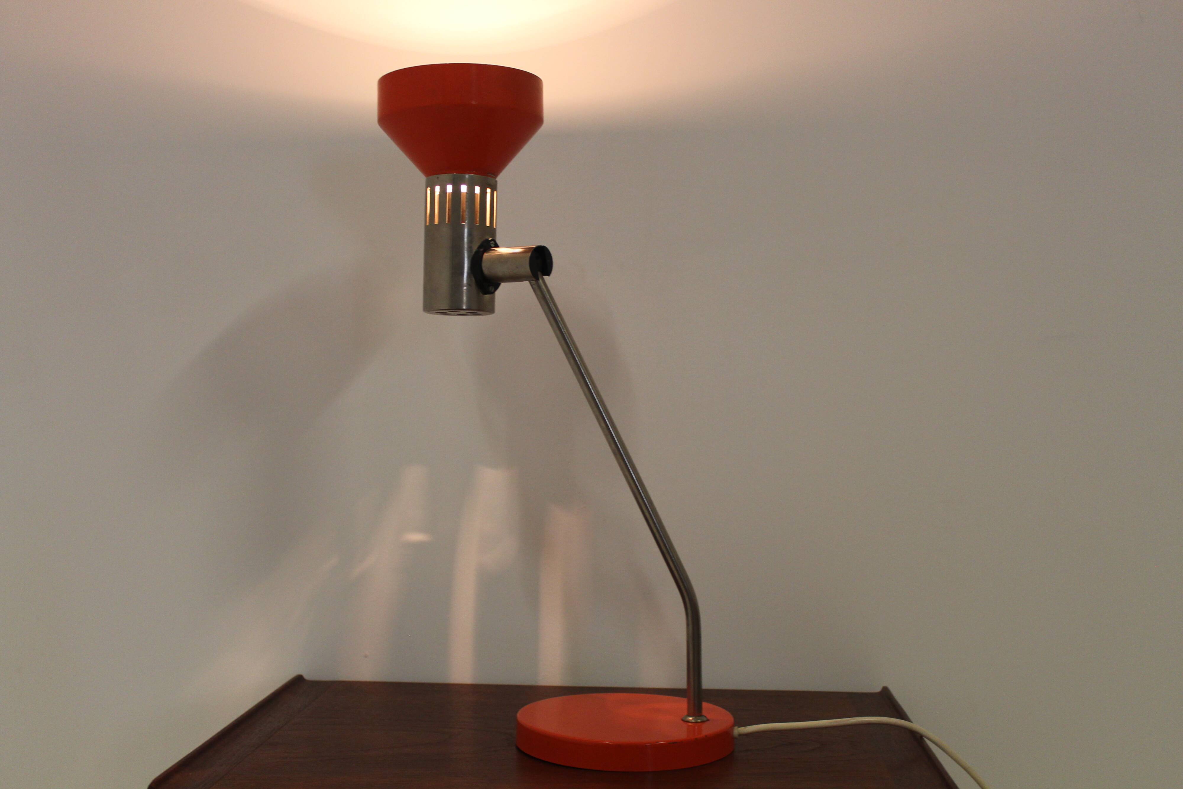 Mid-century orange table lamp, Gemany, 1970´s.