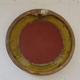 Small round mirror "J.V." 50s signed ceramic 17cm