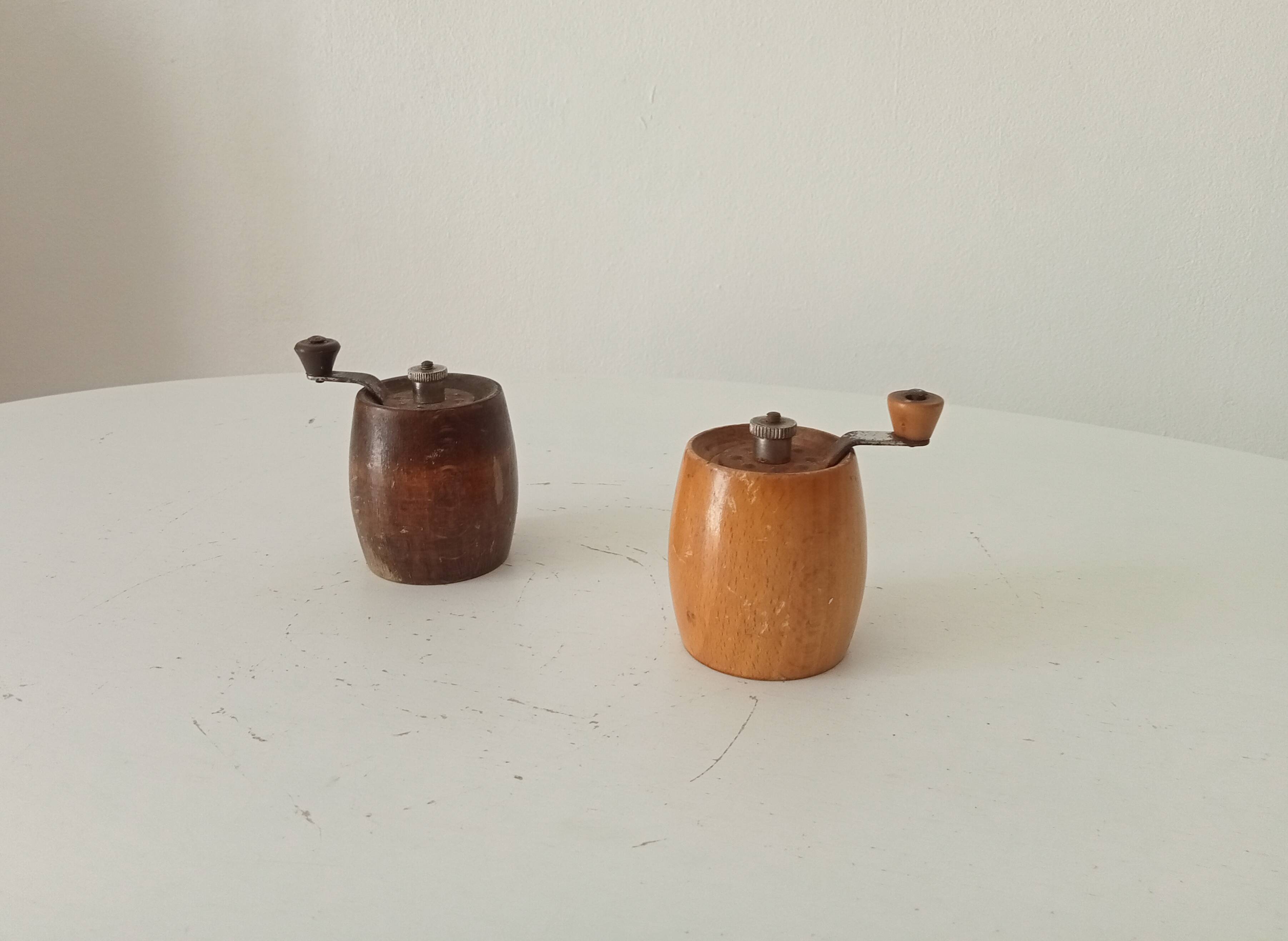 Vintage Marlux pepper mill pair for decoration.