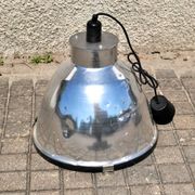 Industrial Workshop Pendant Lamp in Vintage Metal and Glass