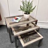 Smoked glass nesting coffee table