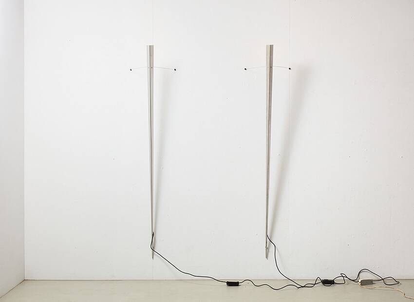 Gilles Derain Pair of Torchere Wall Lights for Lumen Center Italy 1984