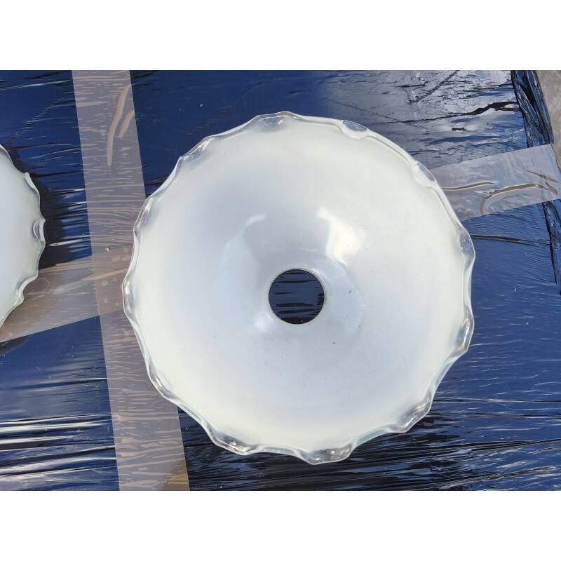 3 white opaline glass tulips from the 1960s
