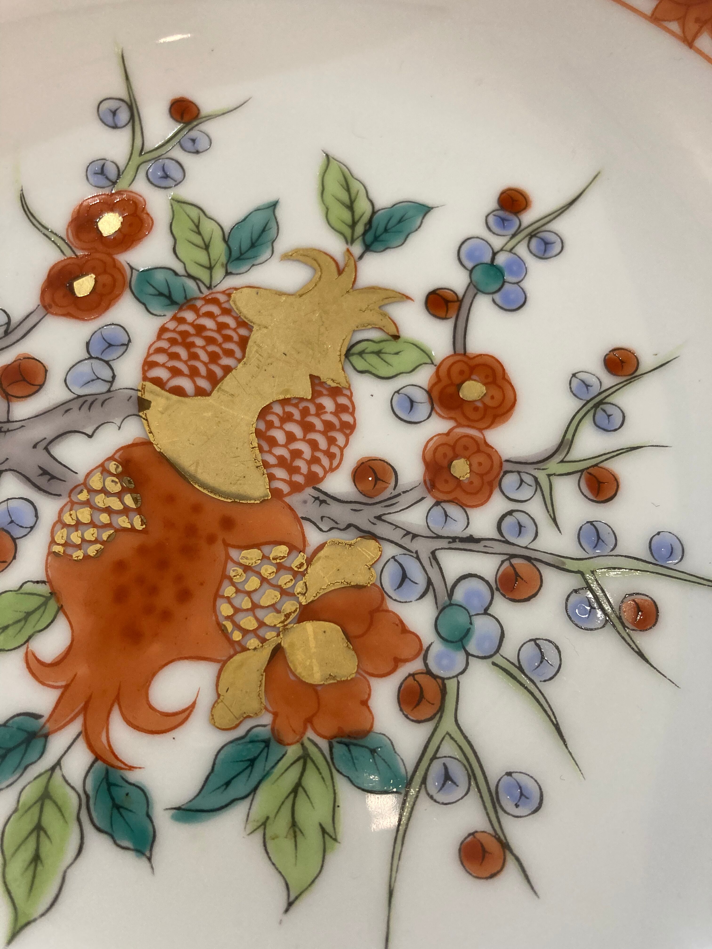 Plate decoration pomegranate porcelain Asia