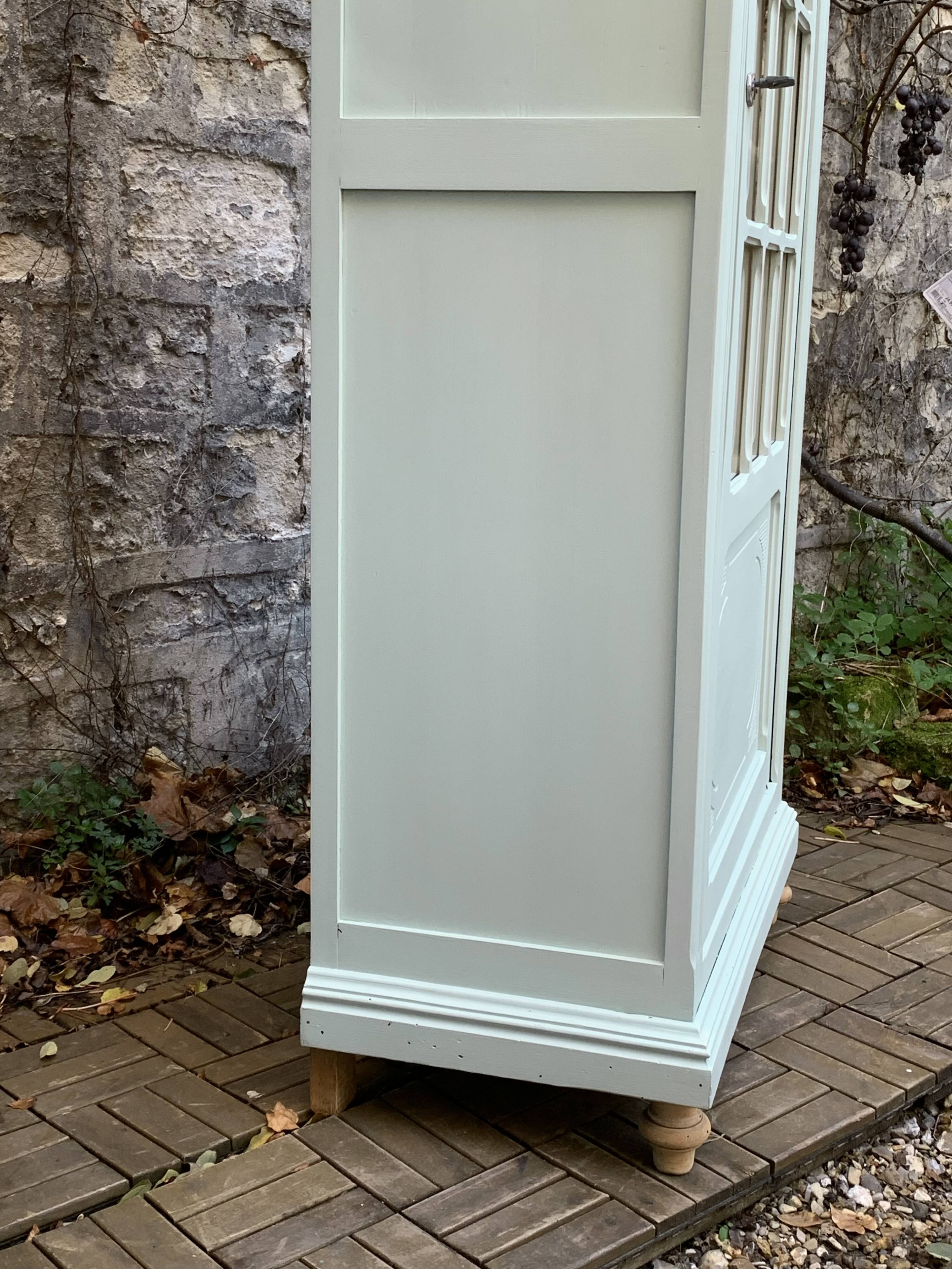 Antique celadon glass Parisian wardrobe H162