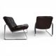 Set of 2 Drabert lounge chairs in brown leather by Gerd Lange, 1970