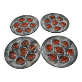 Set of 4 Pornic oyster plates