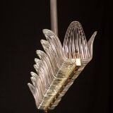 Set of 2 Luxury Large Art Decò Chandelier By Barovier e Toso, Murano Glass,