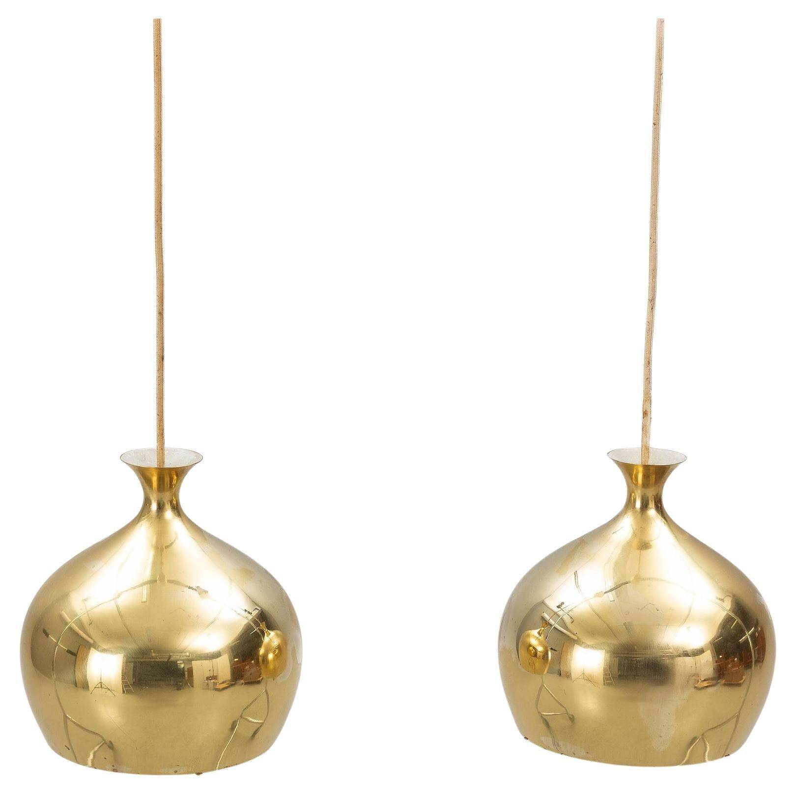 Helge Zimdal two ceiling lamps "Löken" Sweden 1970s