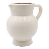 White pitcher in glazed stoneware