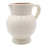 White pitcher in glazed stoneware