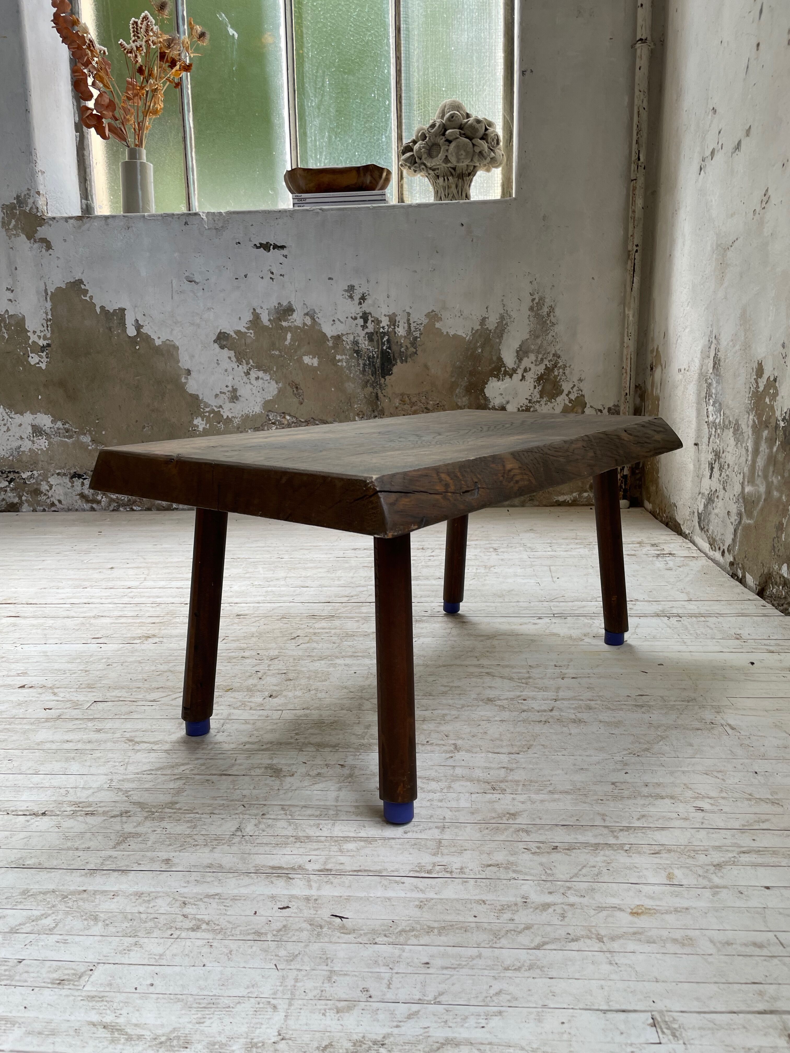 Brutalist oak coffee table