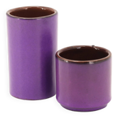 Two purple ceramic roller vases, 1970s