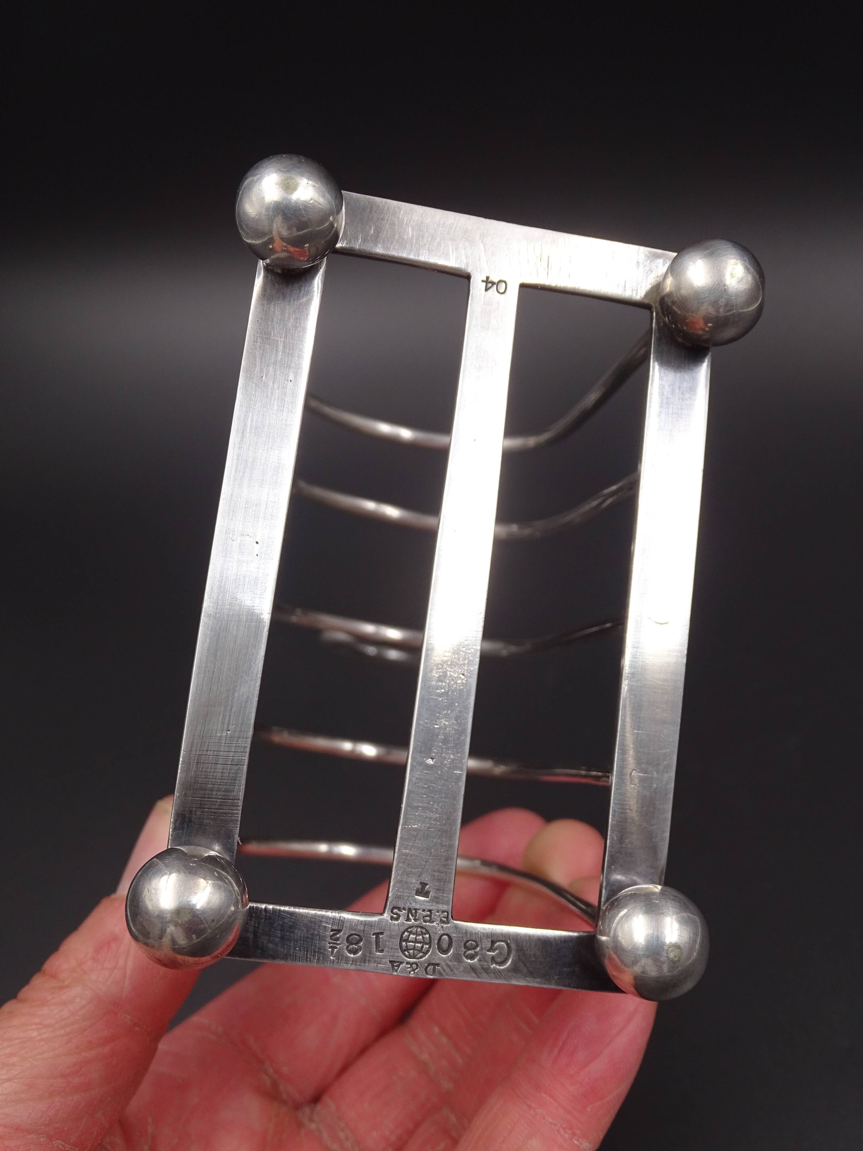 Silver metal toast carrier - circa 1940
