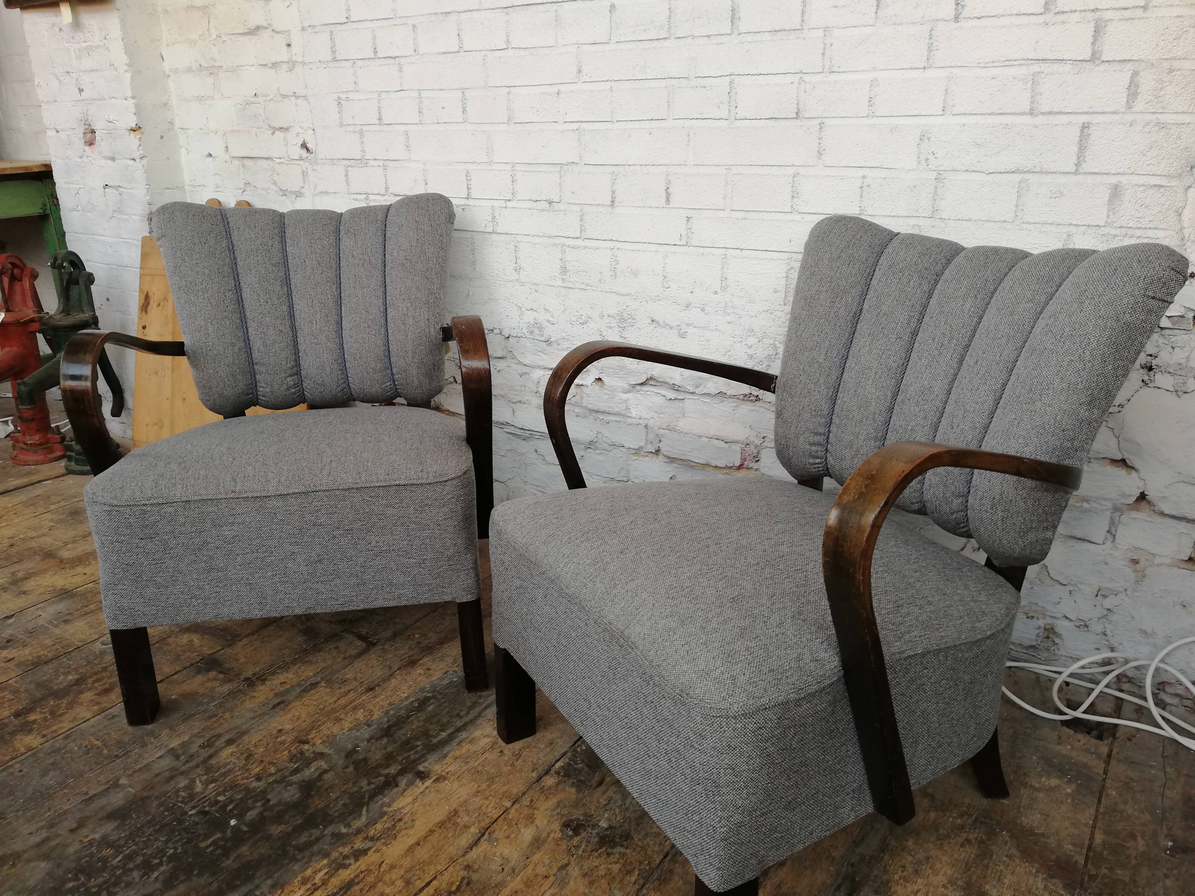 Pair of Halabala cocktail armchair, Czech, 1940