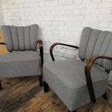 Pair of Halabala cocktail armchair, Czech, 1940
