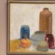 Mid-Century Oil on panel – "Still Life" by M.O. Vintage & Framed 44 × 26 cm