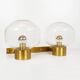 Large vintage brass and mouth blown glass wall light