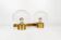 Large vintage brass and mouth blown glass wall light