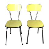 Set of 2 yellow formica chairs