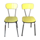Set des 2 chaises formica jaunes