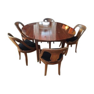 table à manger en acajou - chaises