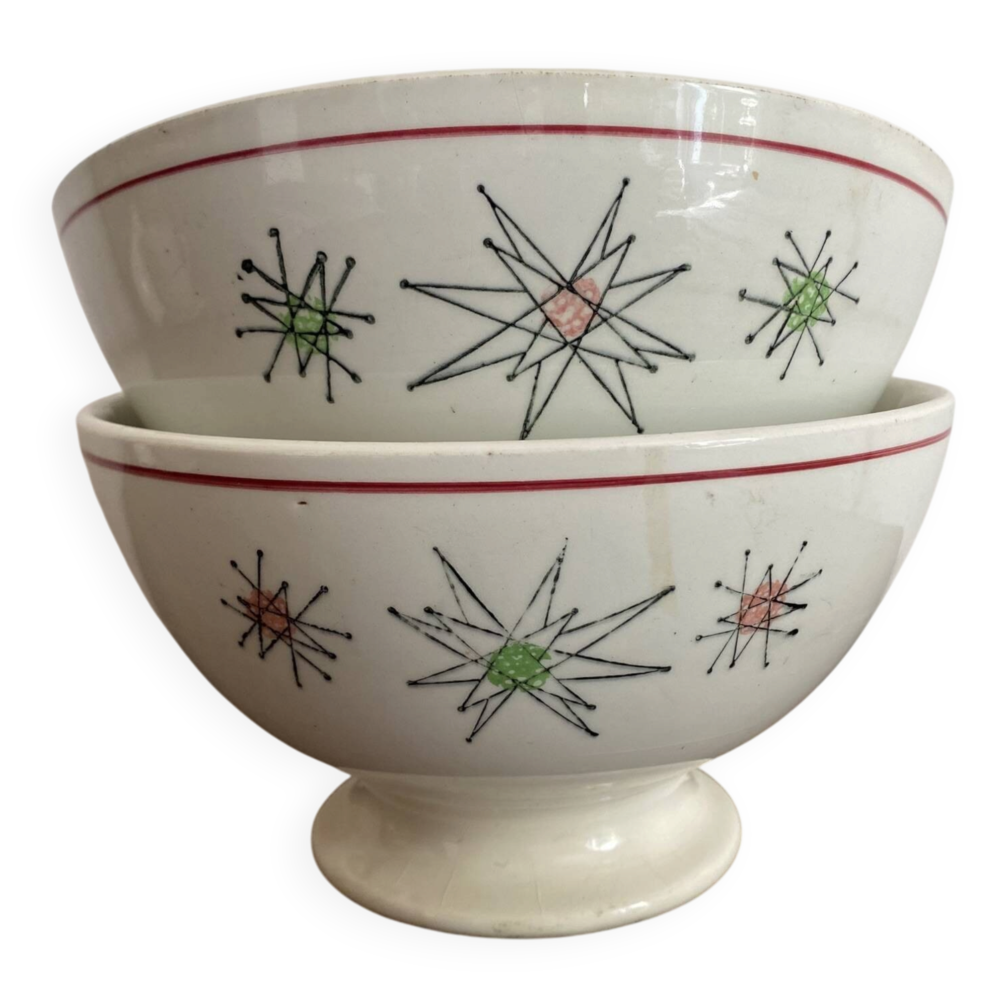 Extra large bowls Gien from the 1950s