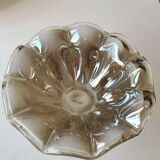 Murano Ruffled Bowl/Centerpiece, Pearly Iridescent Taupe Color. Diameter 24.5 cm