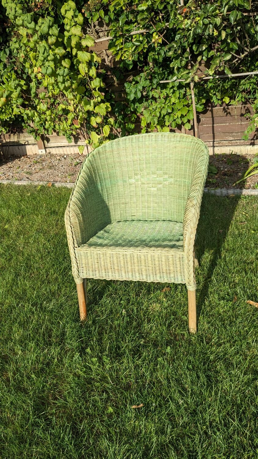 Rattan and wicker armchair