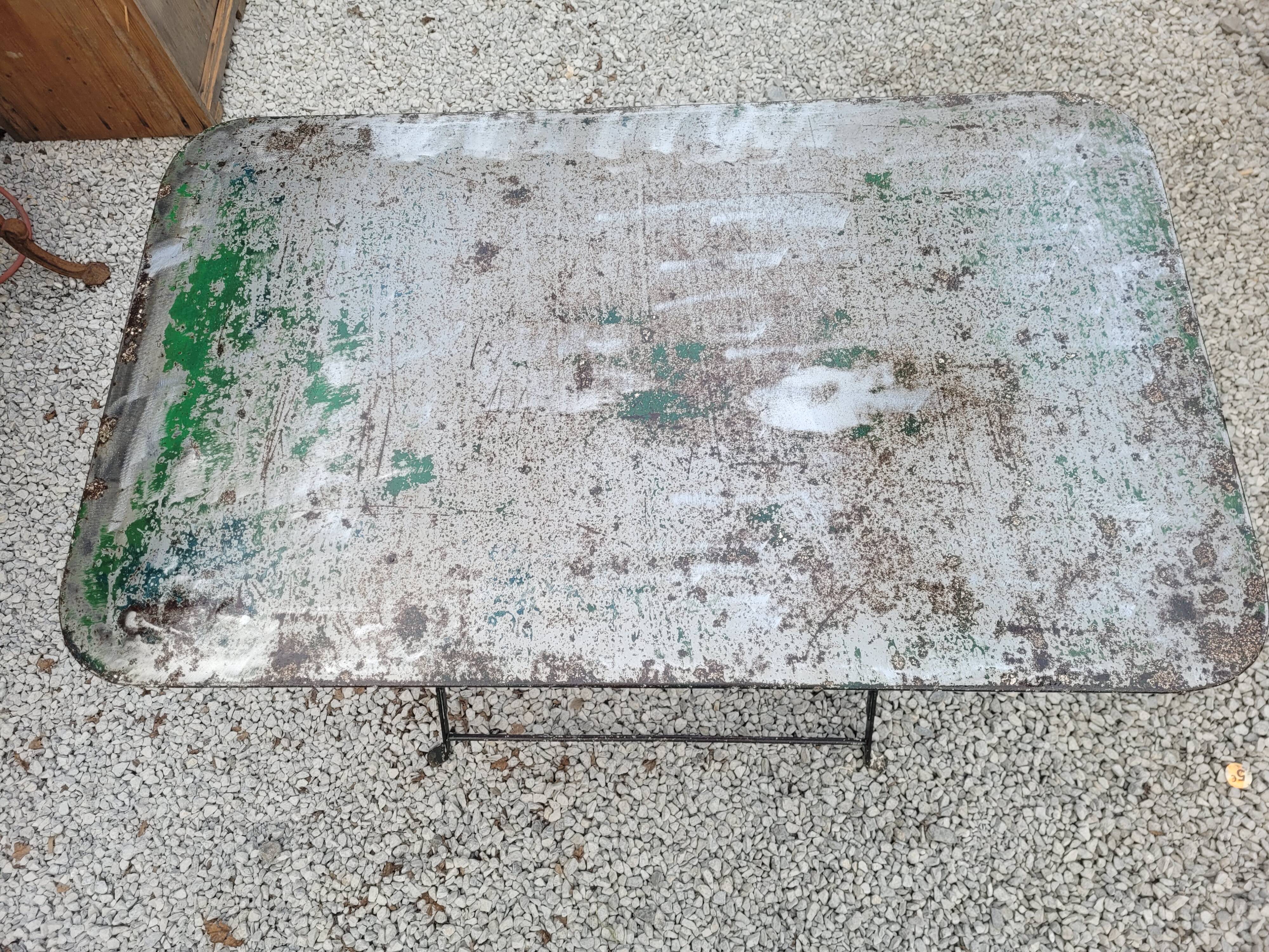 Antique folding garden table